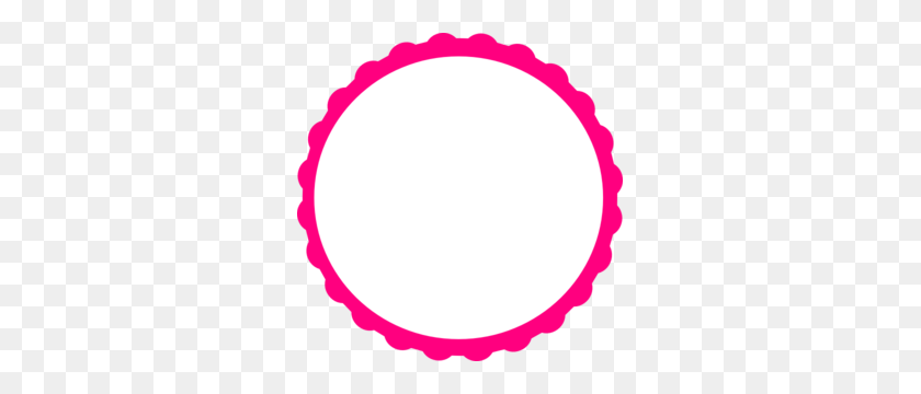 297x300 Pink Scallop Circle Frame Clip Art - Scallop Clipart