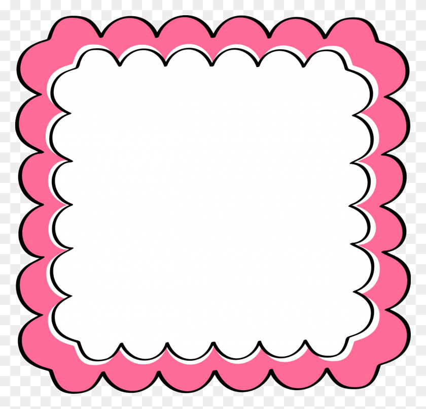 1222x1168 Pink Scalloped Frame - Pink Clipart