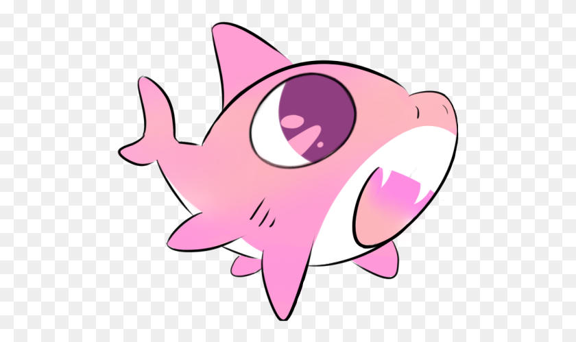 498x439 Pink Shark Cute Adorable Freetoedit - Shark Clipart Transparent