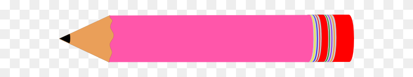 600x98 Розовый Заостренный Свинцовый Карандаш Картинки - Заточенный Карандаш Клипарт
