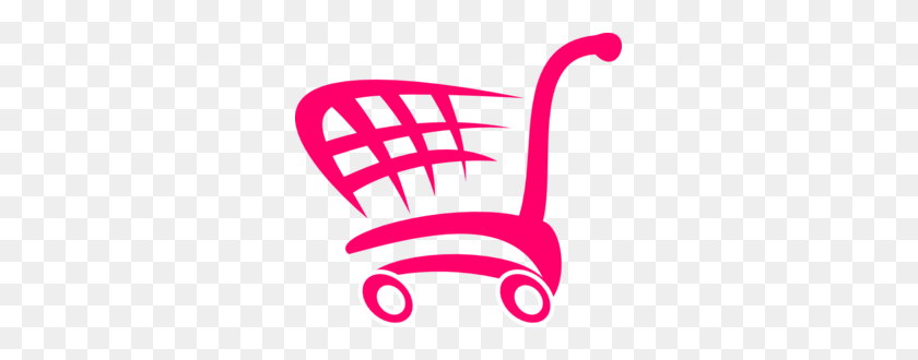 299x270 Pink Shopping Cart Clip Art - Grocery Shopping Clipart