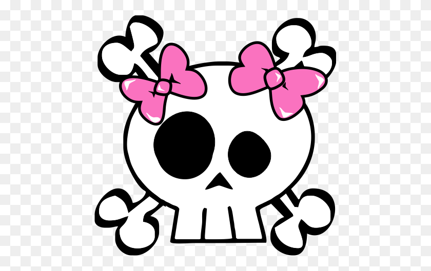 471x469 Pink Skull Clip Art, Girl Skull And Crossbones Clip Art - Sugar Skull Clipart