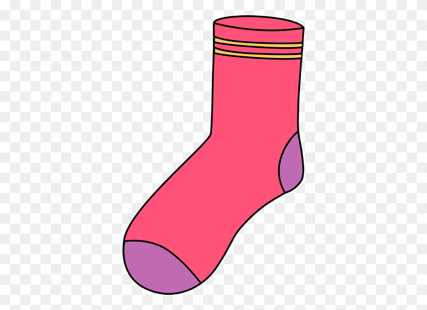 358x550 Pink Sock Clip Art - Toe Clipart