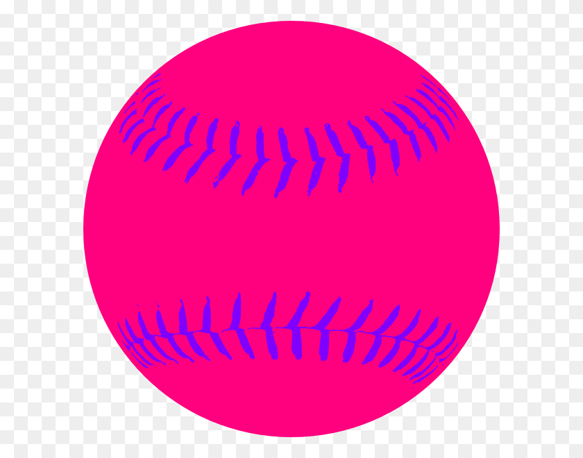 600x600 Pink Softball Clip Art - Softball Ball Clipart