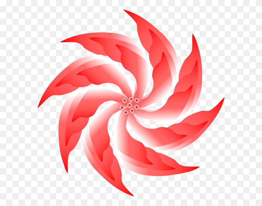600x601 Pink Spiral Flower Clip Arts Download - Red Flower Clipart