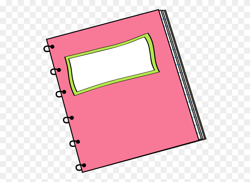 548x550 Pink Spiral Notebook With Blank Label Clip Art - Label Clipart