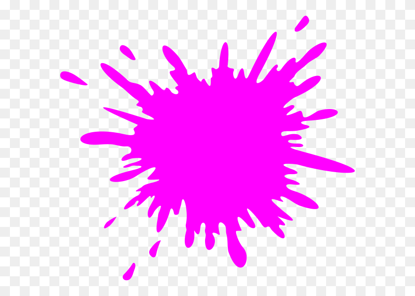 600x540 Pink Splash Clip Art - Pink Watercolor PNG