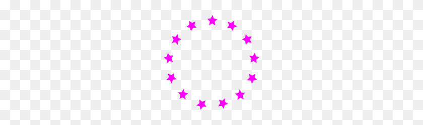 190x190 Estrellas De Color Rosa En Un Círculo - Círculo De Estrellas Png
