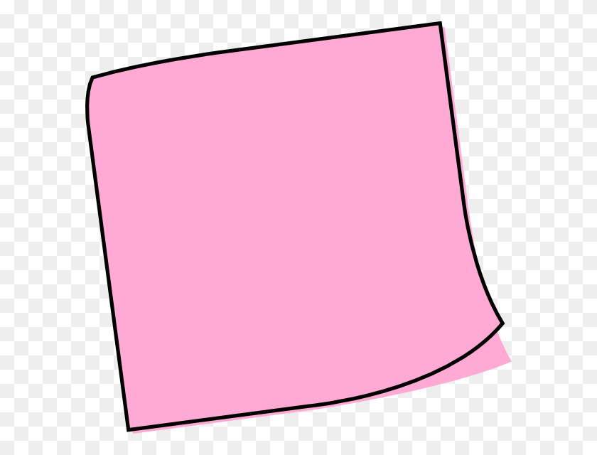 600x580 Pink Sticky Note Clip Art - Post It Clipart