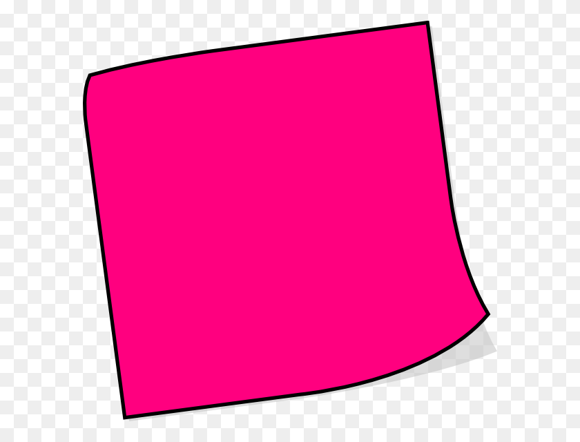 600x580 Pink Sticky Note Clip Art - Post It Note PNG