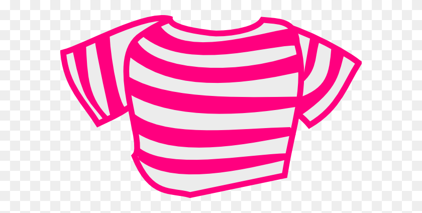 600x364 Pink Striped Shirt Clip Art - Pink Shirt Clipart