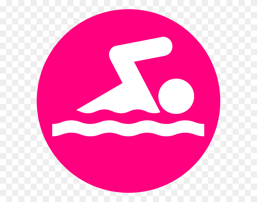 600x600 Pink Swimmer Clip Art - Swim Team Clipart