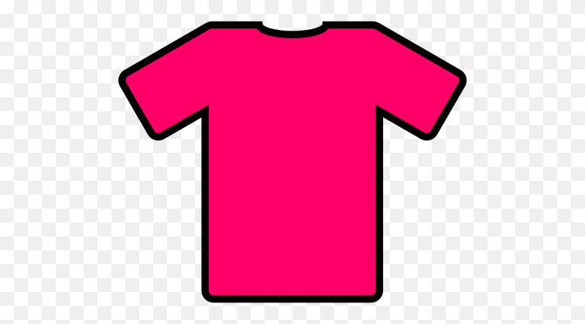 500x406 Pink T Shirt Vector Image - Short Sleeve Shirt Clipart