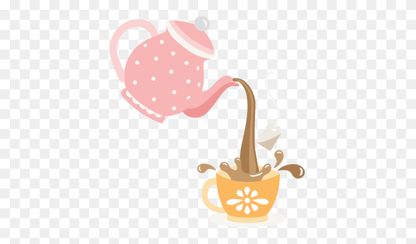 432x432 Pink Teapot With Flower Free Clip Art Image - Pink Fish Clipart