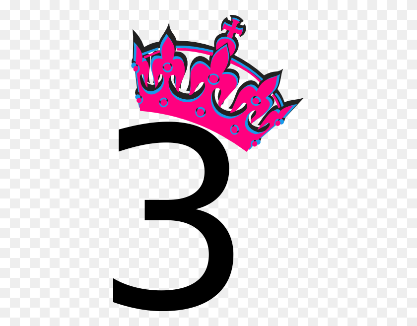 384x597 Pink Tilted Tiara And Number Clip Art - Disney Princess Crown Clipart