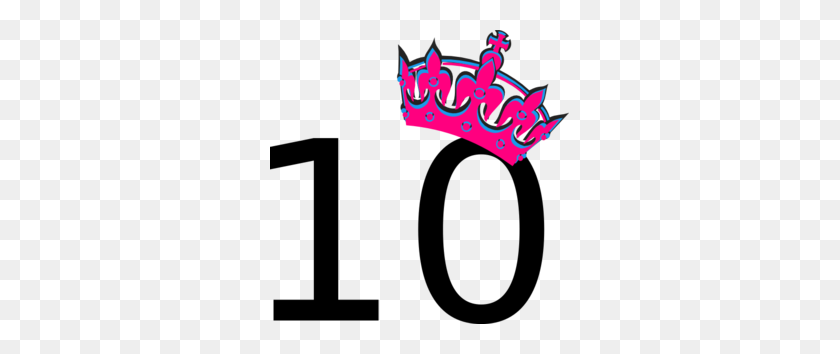 299x294 Pink Tilted Tiara And Number Clip Art - Number 10 Clipart