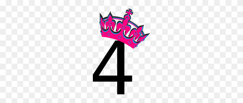 198x296 Pink Tilted Tiara And Number Clip Art - Number 4 Clipart
