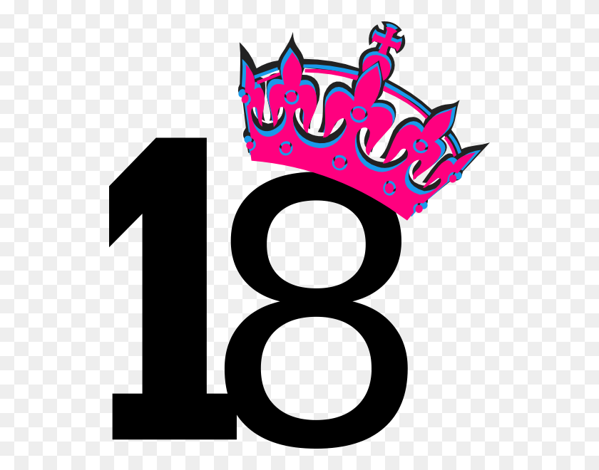 534x600 Pink Tilted Tiara And Number Clip Art - Number 7 Clipart