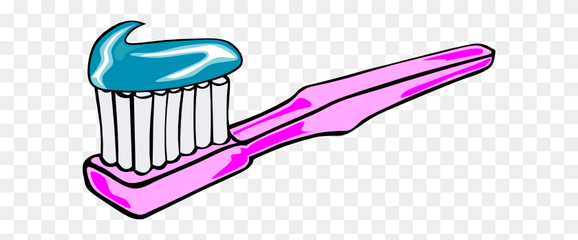 600x289 Pink Toothbrush Clip Art - Toothbrush And Toothpaste Clipart
