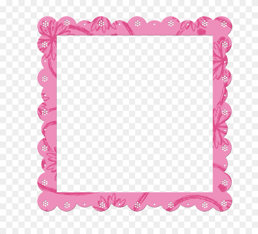 700x700 Pink Transparent Frame With Flowers Gallery - Pink Diamond PNG