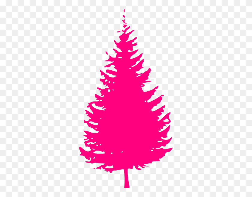 312x598 Pink Tree Clip Art - Pine Tree Clipart PNG