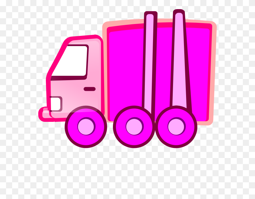 588x595 Camión Rosa Png Cliparts For Web - Free Truck Clipart