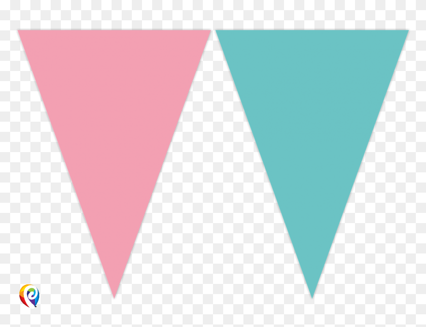 1600x1200 Pink Turquoise Party Flag Bunting - Pink Banner PNG
