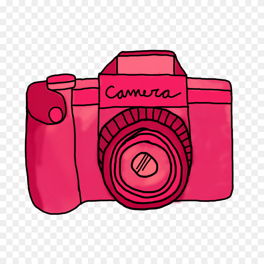 1600x1600 Pink Vintage Camera Clip Art - Camera Clipart