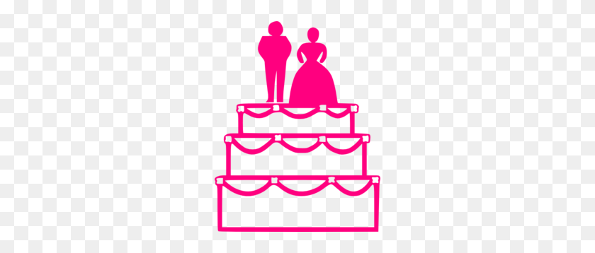 234x298 Pink Wedding Cake Clip Art - Tiered Cake Clipart