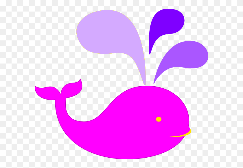 600x522 Pink Whale And Purple Water Clip Art - Water Line Clipart