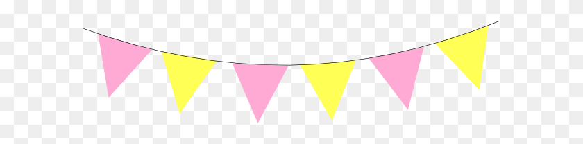 600x148 Pink Yellow Bunting Clip Art - Flag Bunting Clipart