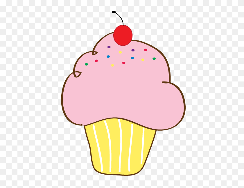 459x586 Pink Yellow Cupcake Clip Art - Pink Clipart