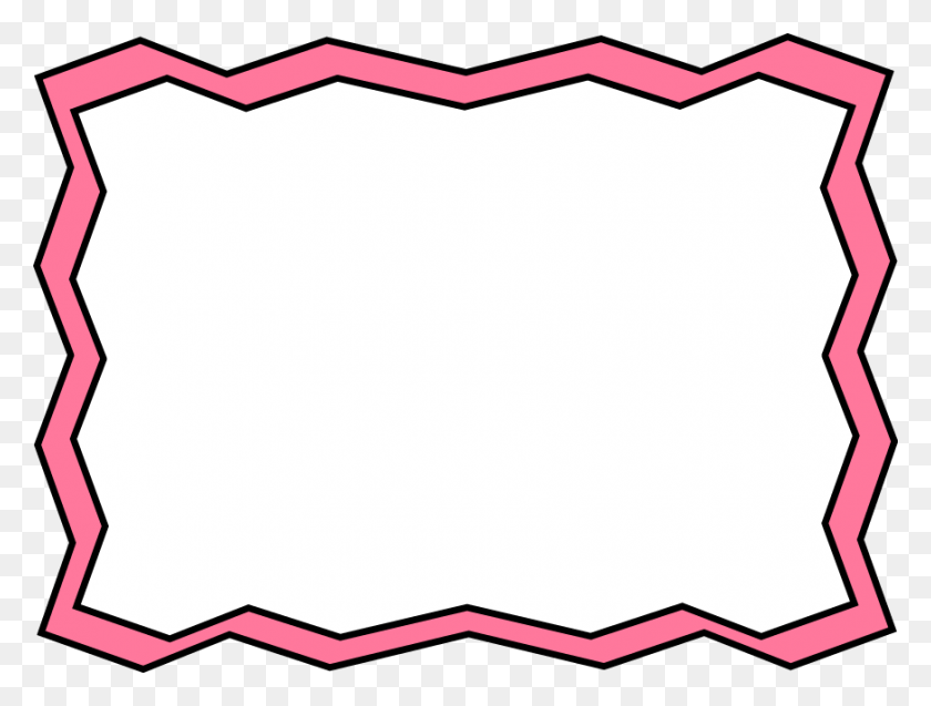 871x645 Pink Zig Zag Frame - Picture Frame Clipart