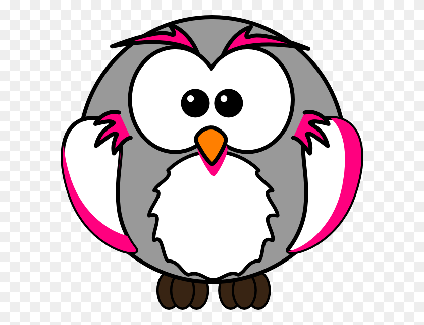 600x585 Pinkgrey Owl Clip Arts Download - Owl Clipart PNG