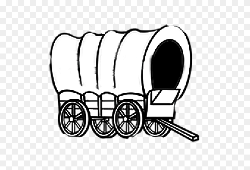 512x512 Pioneer Clipart Carriage - Wagon Clipart Black And White