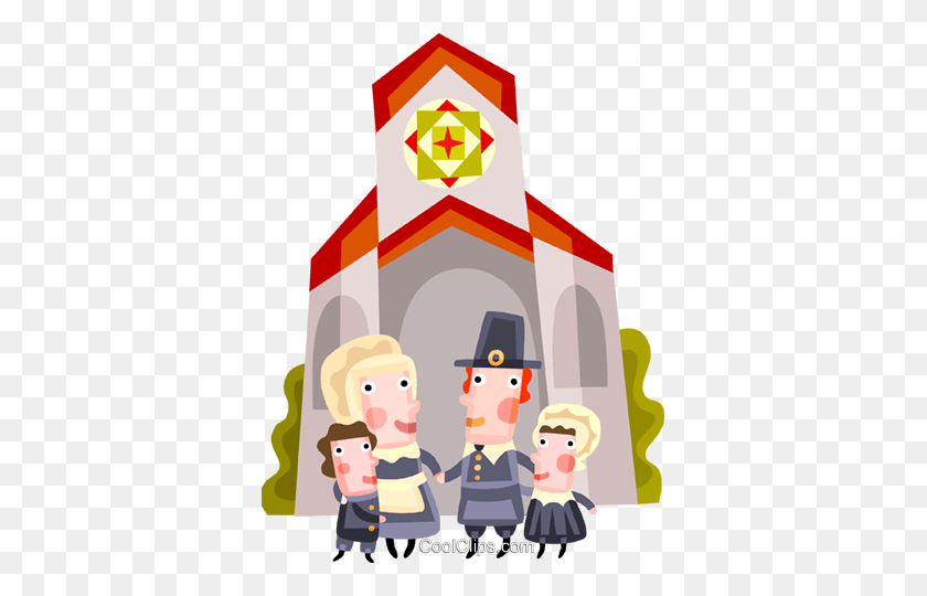 365x480 Pioneer Family Attending Church Royalty Free Vector Clip Art - Pioneer Clipart