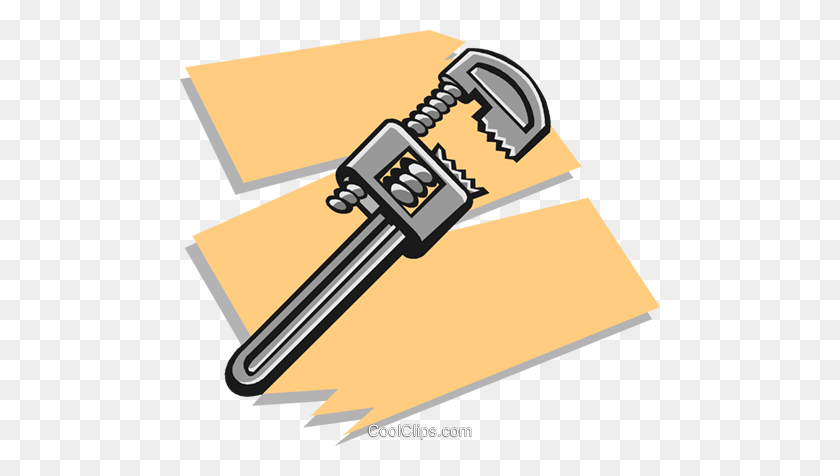 480x416 Pipe Wrench Royalty Free Vector Clip Art Illustration - Pipe Wrench Clipart