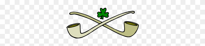 300x130 Pipes And Shamrock Png Cliparts For Web - Free Shamrock Clipart