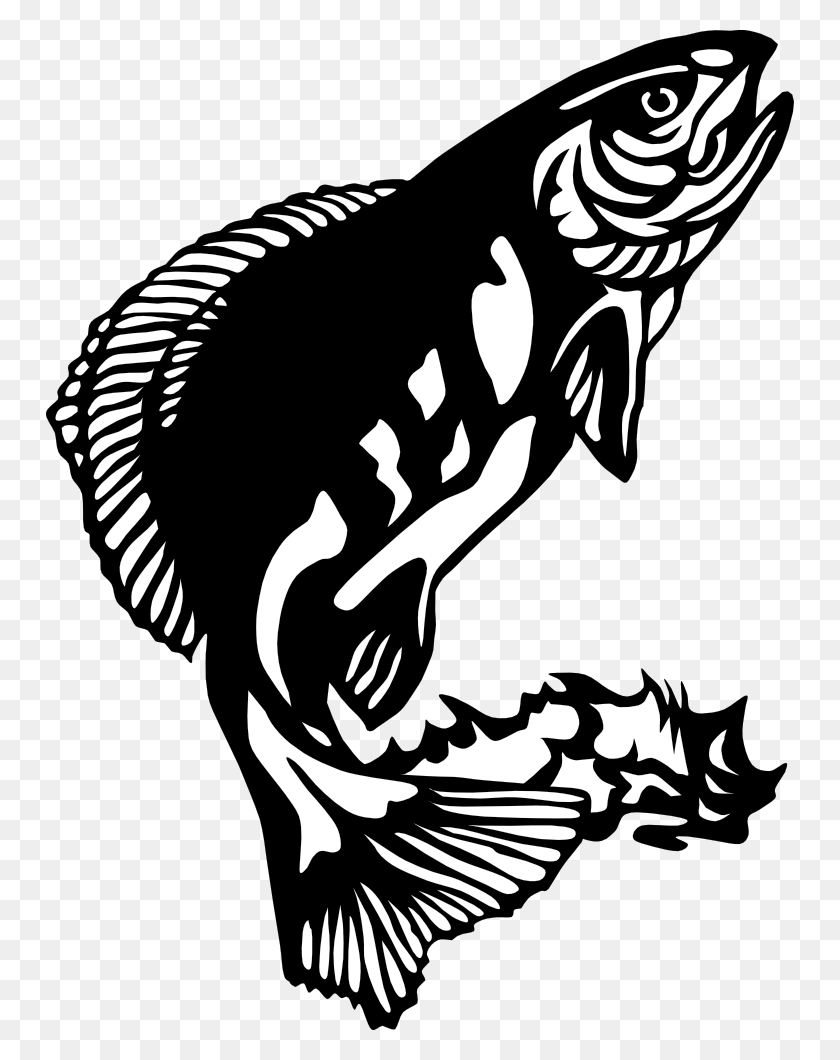 748x1000 Piranha Clip Art - Fish Clipart Black And White