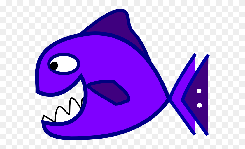 600x453 Piranha Clipart Purple Fish - Rhubarb Clipart