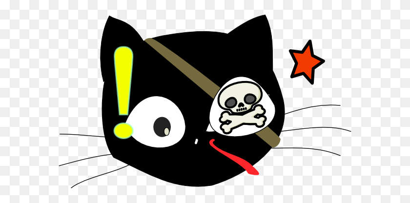600x356 Pirate Cat Clip Art Free Vector - Masquerade Clipart