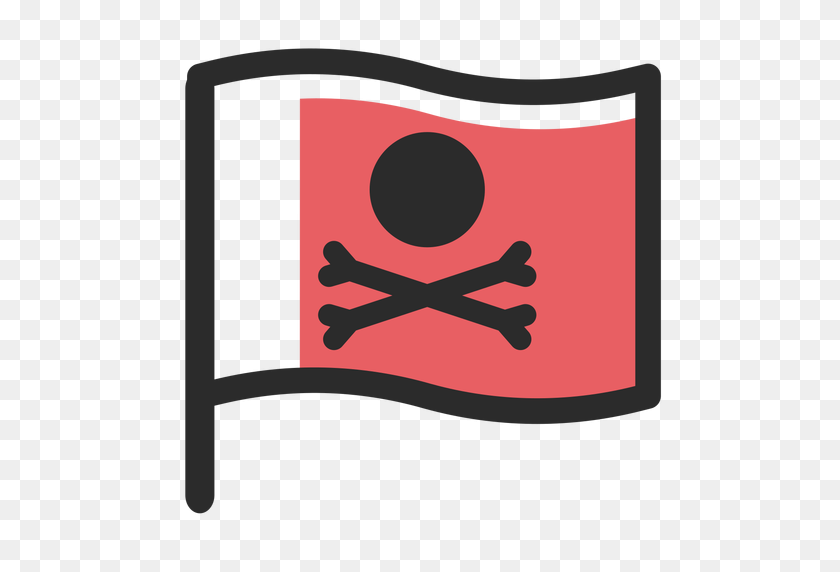 512x512 Цветной Значок Обводки Пиратского Флага - Пиратский Флаг Png