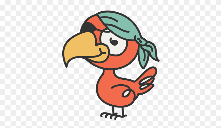 374x427 Pirate Parrot Kids Sticker - Pirate Parrot Clipart