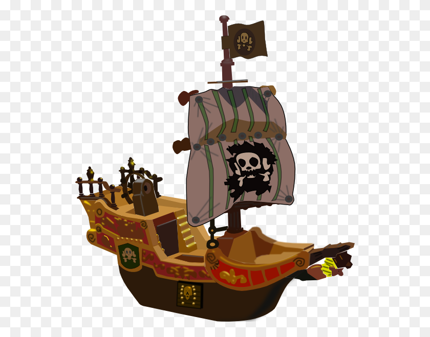 546x599 Пиратский Корабль Картинки - Пиратская Лодка Клипарт