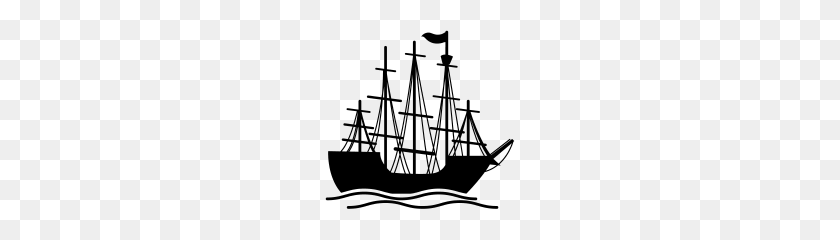 190x180 Pirate Ship On The Ocean Waves - Pirate Ship PNG