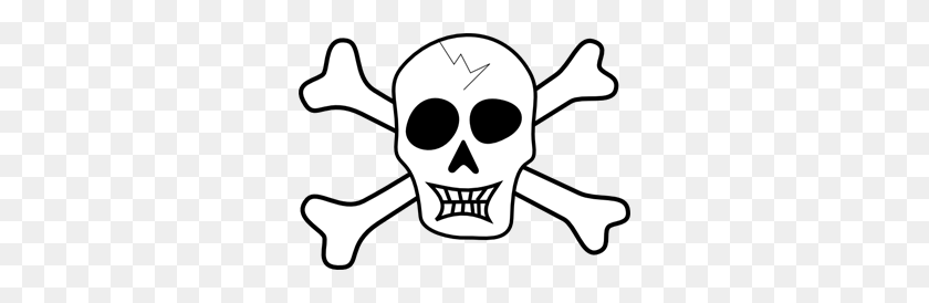 300x214 Pirate Skull And Bones Png, Clip Art For Web - Pirate Face Clipart