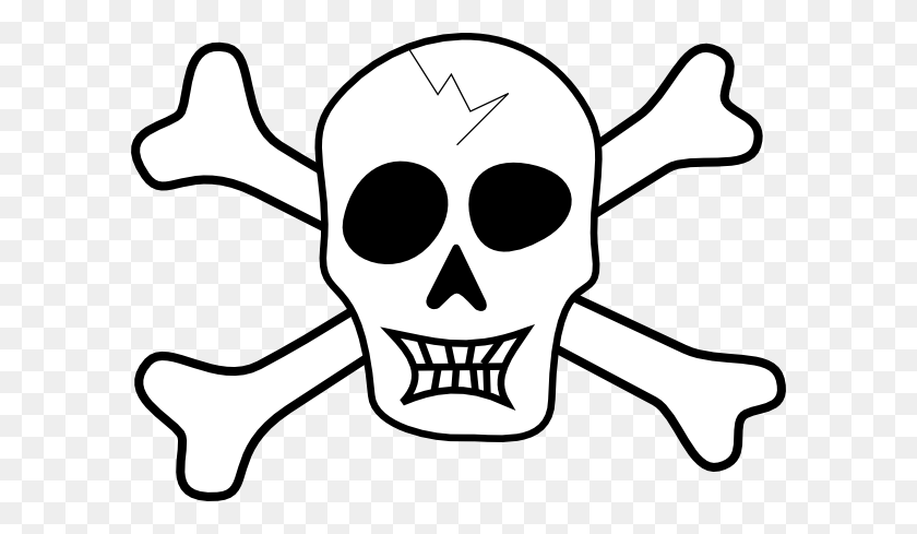 600x429 Pirate Skull And Bones Png, Clip Art For Web - Cow Skull Clipart