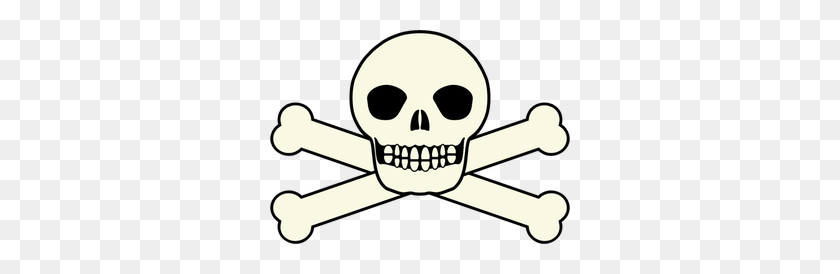 300x214 Пиратский Череп И Скрещенные Кости Картинки Бесплатно - Скелет Черно-Белый Клипарт