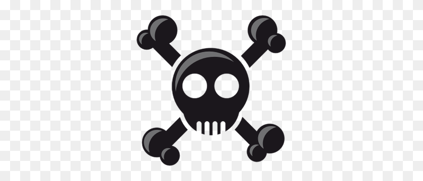 297x300 Pirate Skull And Crossbones Clipart Free - Calavera Silueta Png