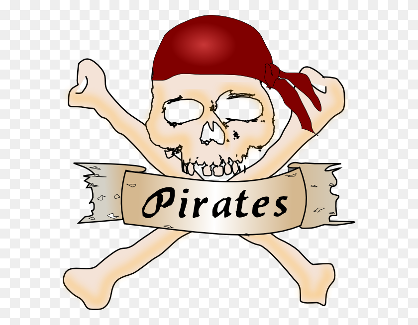 588x594 Pirate Skull Clipart - Pirate Face Clipart